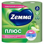 Бумага туалетная ZEMMA (zewa) Яблоко 2-х сл 4шт  1/16