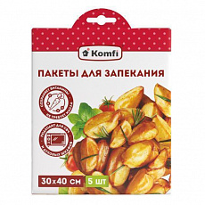 Пакеты для запекания 30*40см, 5 шт, в картонном конверте, Komfi 1/30