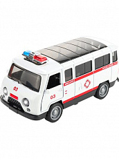 Машинка инерционная свет/звук,металл,белый,1:36, 12,2х5,5х5,3 см, 3 открыв.двери(Арт.M1523-34B-2)/Ры