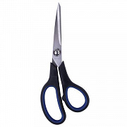 Ножницы 190 мм, BRAUBERG "Soft Grip" черно-синие, резиновые вставки, 3-х сторонняя заточка, 230762