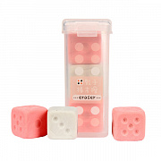 Ластик "Кубики" в плстиковом футляре 5*1,5*1,5см, 3 цвета микс, С-40395