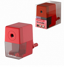 Точилка механическая ErichKrause M-Cube, с контейнером, красный (в пэт-боксе) 56033