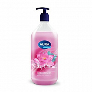 Мыло жидкое крем AURA Шелк и лотос Silky Cream флакон/дозатор 1000мл 1/6