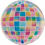 Шар (18''/46 см) Сфера 3D, Сверкающее диско, Разноцветный, 1 шт.