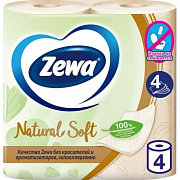 Бумага туалетная Zewa Natural Soft Белая  4 сл. 4 шт.1/10