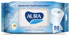 Влажная туалетная бумага Aura Ultra Comfort  50 шт 1/12