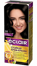 Стойкая крем-краска д/волос, ECLAIR   тон 3.0 Темно-каштановый 1/12 Оливия