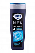 Гель для душа AURA Men 3в1 Ультра Чистота флакон/флиптоп 380мл 1/8