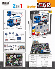 Набор №2750-1 А/м Полицейская с игровым полем и дорожными знаками/коробка/25*6*20,5