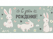Конверт для денег Soft Touch  С Днем Рождения (Зайки) КСТ-5321