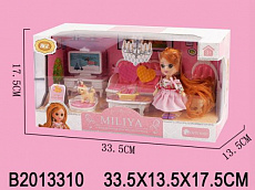 Набор мебели для кукол Спальня с куклой 22001-1 