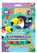 Карандаши 18 цв. шестигранные "ZOO" 18 цв. (пластиковые) (12шт/бокс, 48 в г/к) (Р)