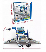 Парковка №8555 "Полиция"/2машины металл+1вертолёт/кор/27*6*26,2
