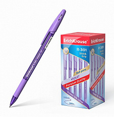 Уп. 50 шт. Ручка шариковая ErichKrause® R-301 Violet Stick&Grip 0.7, цвет чернил фиолетовый (в короб