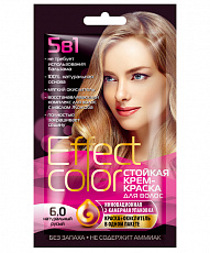 Cтойкая крем-краска для волос серии «Effect Сolor» 50мл, тон 6.0 натуральный русый 1/15