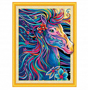 Картина стразами сияющая (алмазная мозаика) 40*50см ОСТРОВ СОКРОВИЩ "Лошадь", без подрамника, 662451