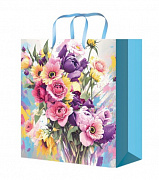Optima Пакет подарочный с глянцевой ламинацией 11,5х14,5х6 см (S) Нарисованные цветы, 128 г ППК-4293