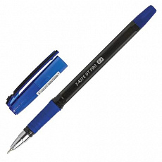 Уп. 12 шт. Ручка шариковая масляная с грипом BRAUBERG "i-Rite GT PRO", СИНЯЯ, корпус тонир.черный, 0