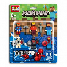 Конструктор фигурки мой мир+спайдермен -6 шт. Город мастеров 392262 