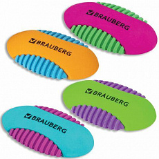 Ластик BRAUBERG "Mix S", 58х33х13мм, цвет ассорти, 228724/Россия 1/20