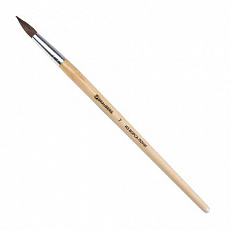 Кисть №7, BRAUBERG из ворса пони, круглая, №7, 200193/Россия