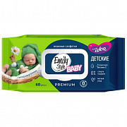 Влажные салфетки Emily Style by Fresh idea Детские гипоалл. без отдушки с крышкой 0+ 60 шт 1/20