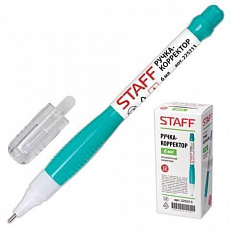 Корректирующая ручка STAFF, 6 мл, метал. наконечник, 225213/Россия 1/12