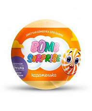 Шипучая бомбочка для ванны с игрушкой Карамелька серии BOMB SURPRISE 115г/22шт