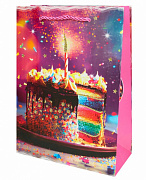 Dream cards Пакет подар. с мат. лам. и глит.18*23*10см р-р(М),Радужный тортик,210г ППК-2593