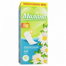 Прокладки ежедневные МИЛАНА 40шт Ультратонкие Soft Deo Эконом Летние травы 1/48