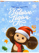 Пакет подарочный с глянц.лам. 18*23*10см (M) "Чебурашка в колпаке", 157г ЛИЦЕНЗИЯ/Чебурашка ПКП-0395